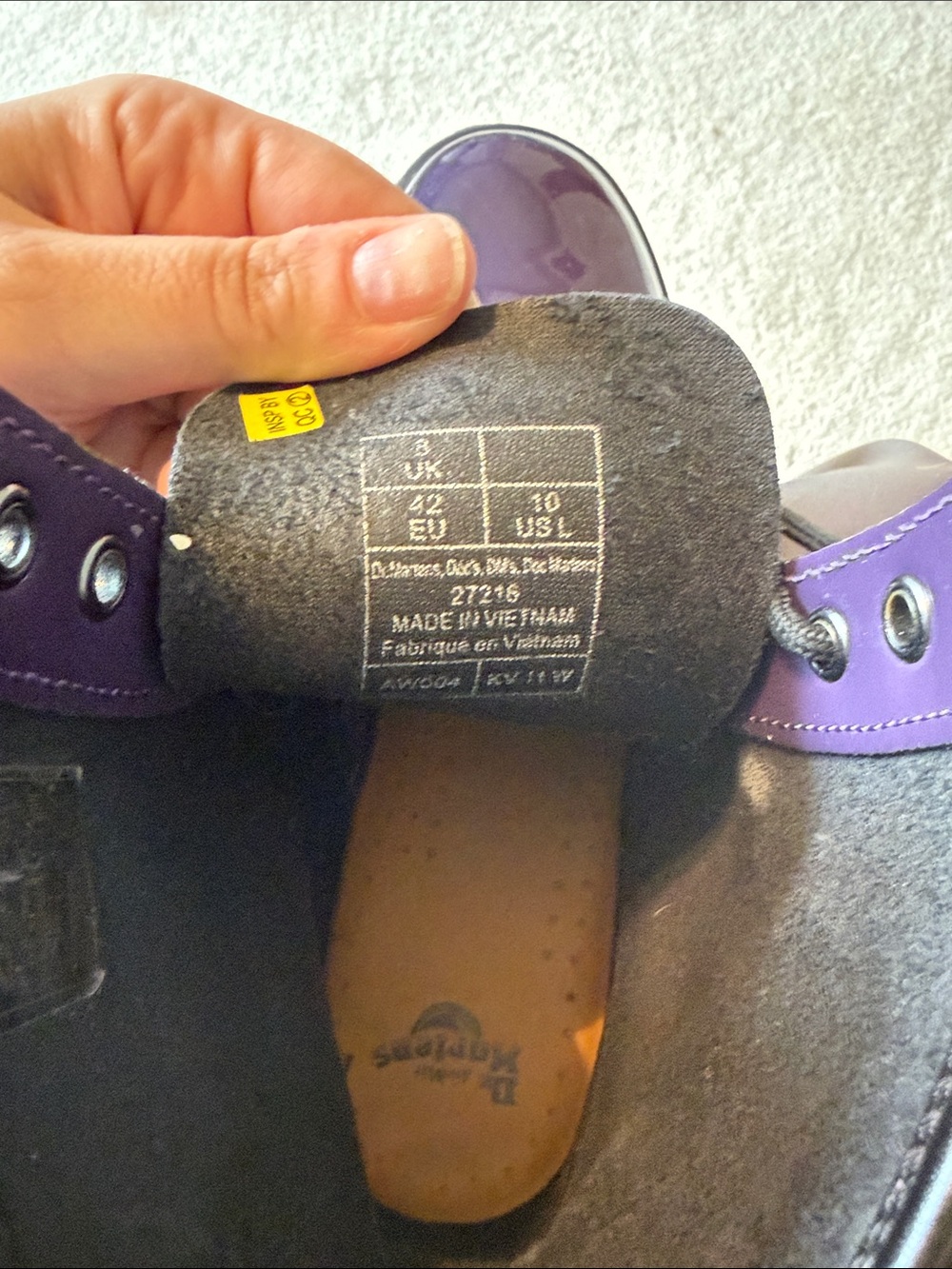 Dr. Martens Purple Patent Lace-Up Combat Boots - Picture 7 of 7
